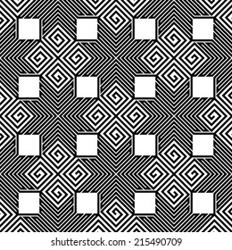 Abstract Black and White ZigZag Vector Seamless Pattern