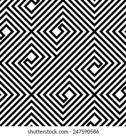 Abstract Black and White ZigZag Vector Seamless Pattern