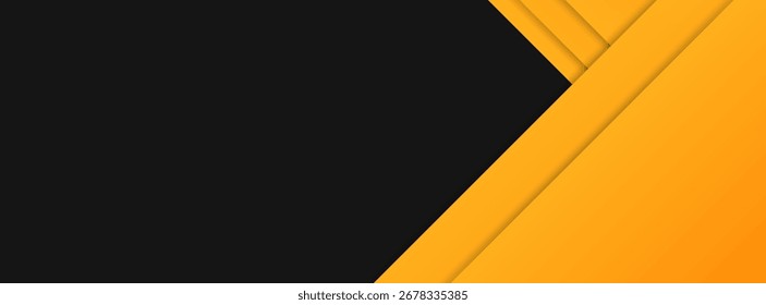 Abstrakter abstrakter schwarz-gelber Hintergrund mit fetten geometrischen diagonalen Formen.