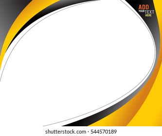Abstract black and yellow background with wave - brochure design or flyer