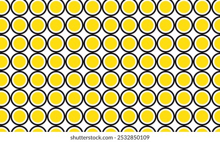 El patrón abstracto del círculo grande amarillo negro se puede utilizar de fondo.