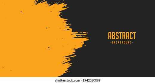Abstract black and yellow brush background. Eps10 vector.
