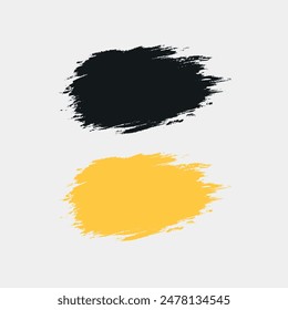 Abstract black and yellow brush strokes