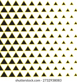 abstract black and yellow colour tryangle thik to thin halftone pattern can be used as background ,textile fabric etc.