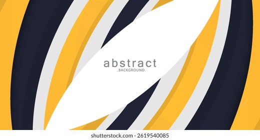 Abstract black and yellow curve or wave shapes on white background. Black yellow silver gradient white box rectangle abstract background vector presentation design.