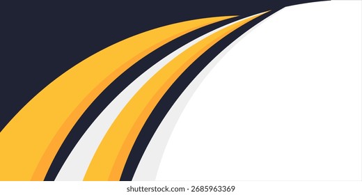 Abstract black and yellow curve or wave shapes on white background. Black yellow silver gradient white box rectangle abstract background vector presentation design. Eps10