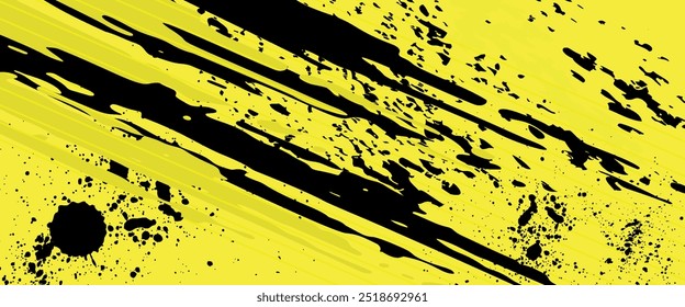 Abstract black and yellow dirty grunge background. Vector illustration.eps10