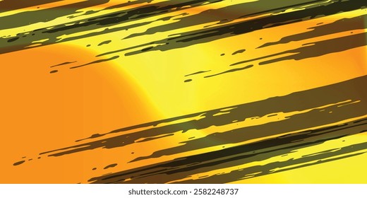 Abstract Black and Yellow Dirty Grunge Background with Halftone Effect. 