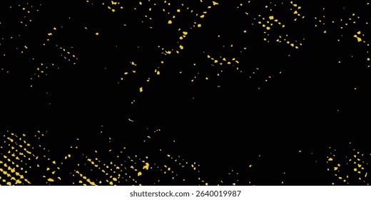 Abstract Black and Yellow Dirty Grunge Background with Halftone Effect. Sports Background with Brush  modern arts vector