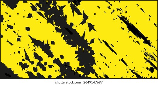 Abstract Black and Yellow Dirty Grunge Background with Halftone Effect. Sports Background with Brush Stroke Illustration
