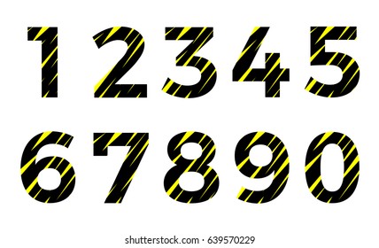 abstract black and yellow font number vector . alphabet