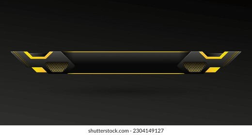 Abstract black and yellow game gui lower third title banner template