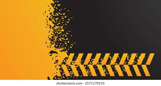 Abstract black and yellow grunge background
