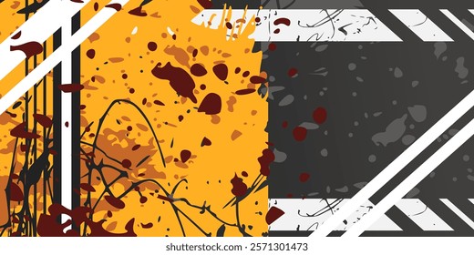 Abstract black and yellow grunge background