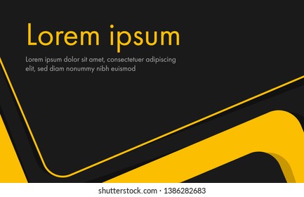abstract black and yellow simple flat shape vector background