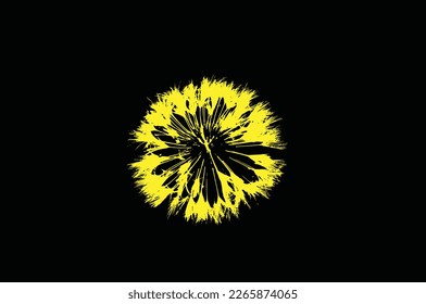 Abstract black and yellow splash background, grunge vector design template