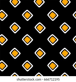 Abstract black, yellow and white seamless hand drawn vector pattern