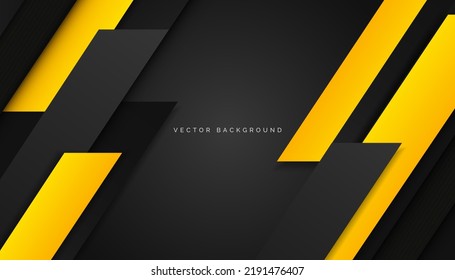 Abstract black and yelow gradient modern background, overlap design, geometric background