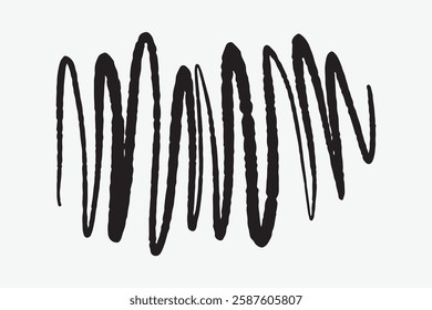 Abstract black zigzag lines on a white background. The zigzag pattern is bold and dynamic. Zigzag lines create a sense of movement and energy. Vector isolated on white.