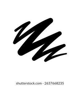 Abstract Black Zigzag Lines, Sharp Angles, Bold Design, Graphic Element, Vector Illustration, Simple