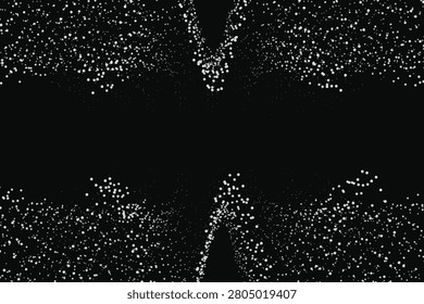 Abstract black-and-white halftone pattern with geometric light dispersion blackwhite dots