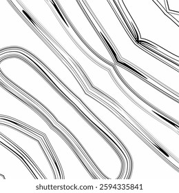 an abstract black-and-white pattern with organic, flowing lines resembling topographic maps or marble textures.