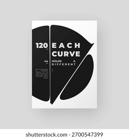 Abstraktes Schwarz-Weiß-Poster mit flüssiger Glasverzerrung und glatten Brechungseffekten. Eine futuristische Komposition, die Typografie, Reflexion und optische Täuschung verbindet