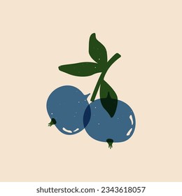 Resumen del sketch del risografo de la mora negra. Moderno efecto de impresión de bayas y hojas de linocut natural madura. Ilustración del vector
