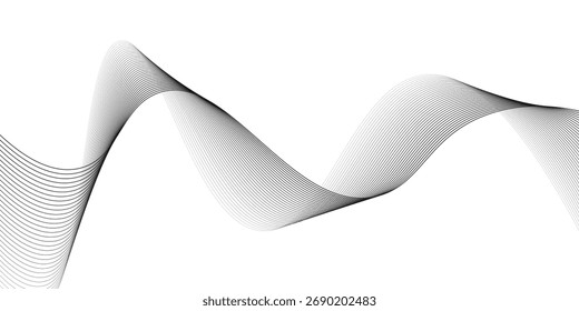 Abstractas elemento de ondas negras para el diseño de fondo.