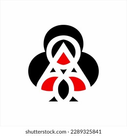 Abstract blackjack logo design with triangles and circles. Unique poker club logo.