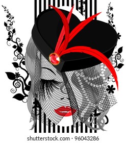 abstract black-red dame