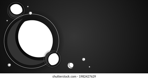 Abstract black-white background with rounded shapes vector illustration.