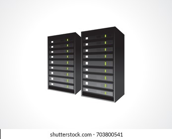 Abstract Blade Server Icon Vector Illustration