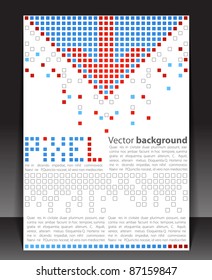 Abstract blank  with arrow. Pixel art. Vector