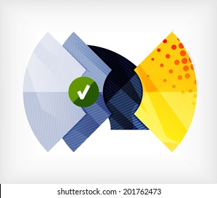 Abstract blank banner vector design template made of pieces geometric shapes