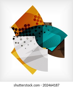 Abstract blank banner vector design template made of pieces geometric shapes