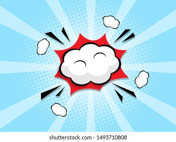 abstract blank boom speech bubble comic book, pop art vector illustration background