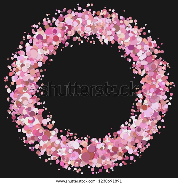 Abstract Blank Confetti Circle Background Dispersed Stock Vector