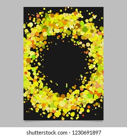 Abstract blank confetti circle flyer background template with sprinkled dots - vector document border graphic design