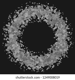 Abstract blank confetti wreath background with dispersed dots - vector graphic