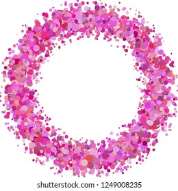 Abstract blank confetti wreath background template from dispersed circles - vector design