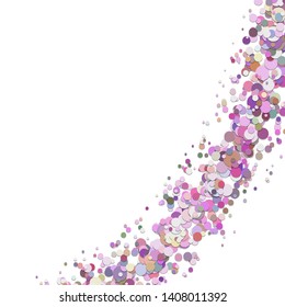 Abstract blank curved confetti background with dispersed dots - vector graphic
