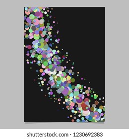 Abstract blank curved confetti page background template from sprinkled circles - vector graphic