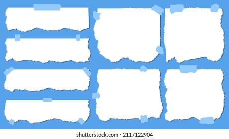 Abstrakter, unscharfer Rahmen, klebriger Papiertaschentext auf blauem Hintergrund