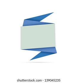 The abstract blank origami style label ready for your text / origami style label