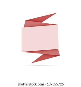 The abstract blank origami style label ready for your text / origami style label