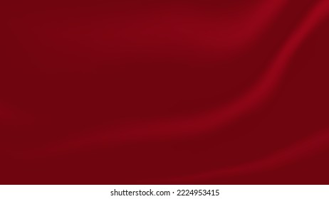 abstract blank red soft and smooth creased silk fabric folding texture background for decorative graphic design