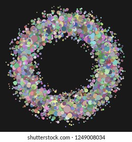 Abstract blank scattered confetti circle background template - vector graphic