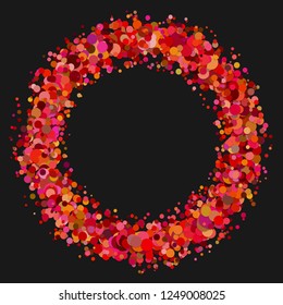 Abstract blank scattered confetti wreath background template - vector illustration