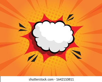 abstract blank speech bubble with comic book background vector illustration